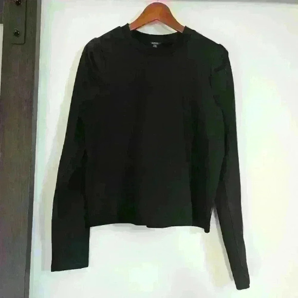 BUFFALO | David Bitton Black Pullover Crewneck Ruffled Shoulders Sweater - Picture 2 of 5